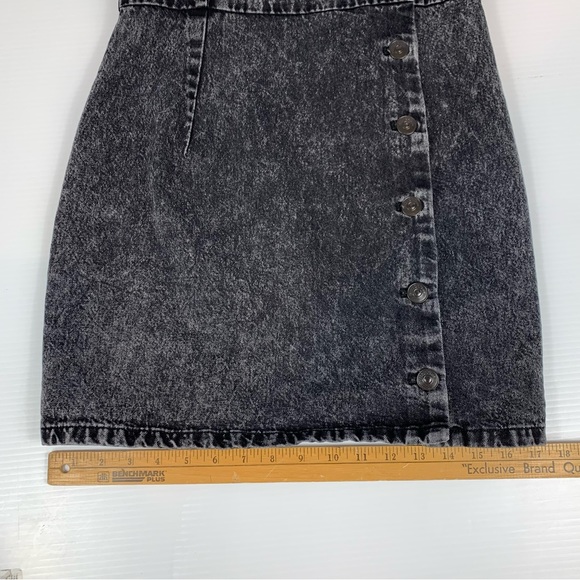 H&M Divided Dress Women's Medium Sleeveless Black Acid Wash Denim Mini Jean - Picture 13 of 16